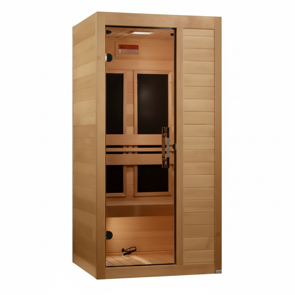 Maxxus S-Line Yoga 1-Person Ultra Low EMF (Between 5-10MG) FAR Infrared Sauna (Canadian Hemlock)