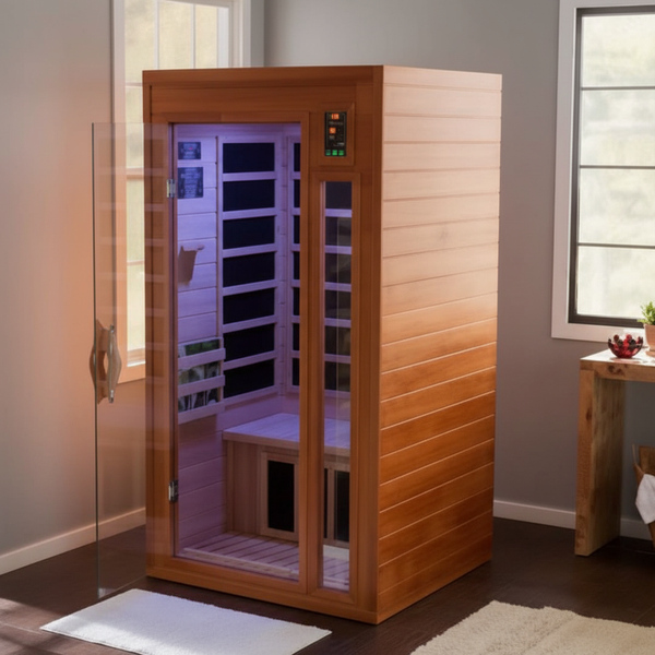 Dynamic Barcelona 1-2-person Low EMF (Between 5-10MG) FAR Infrared Sauna (Canadian Hemlock)