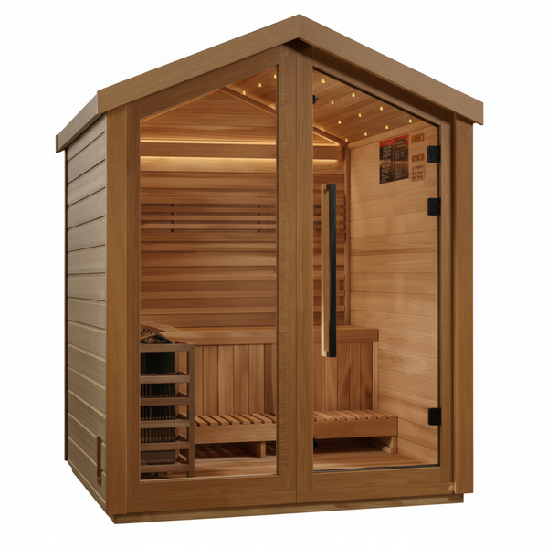 Golden Designs Kaarina 6 Person Outdoor Traditional Sauna (GDI-8506-01) - Canadian Red Cedar Interior