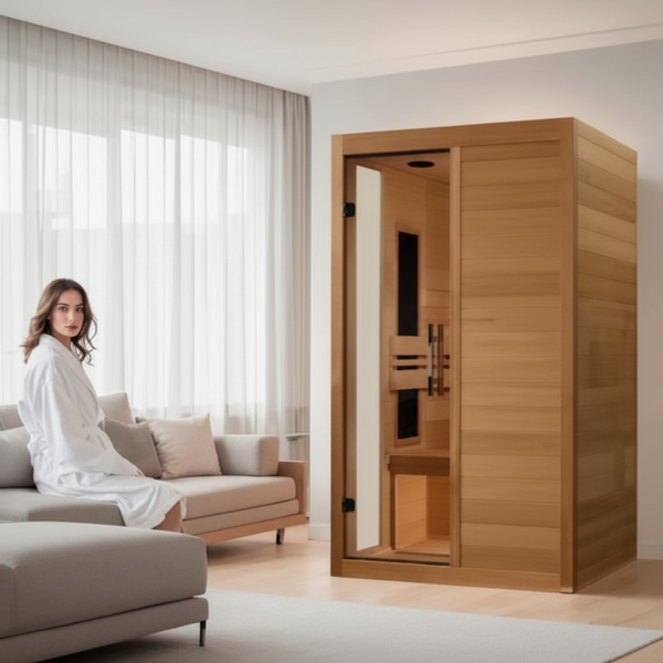 Dynamic Lucca Elite 2-person Ultra Low EMF (Between 3-5MG) FAR Infrared Sauna (Canadian Hemlock)