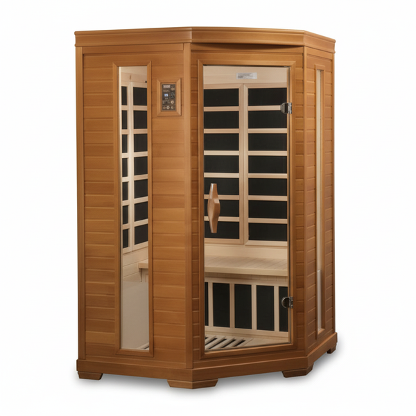 Dynamic Heming Elite 2-person Corner Ultra Low EMF (Between 3-5MG) FAR Infrared Sauna (Canadian Hemlock)