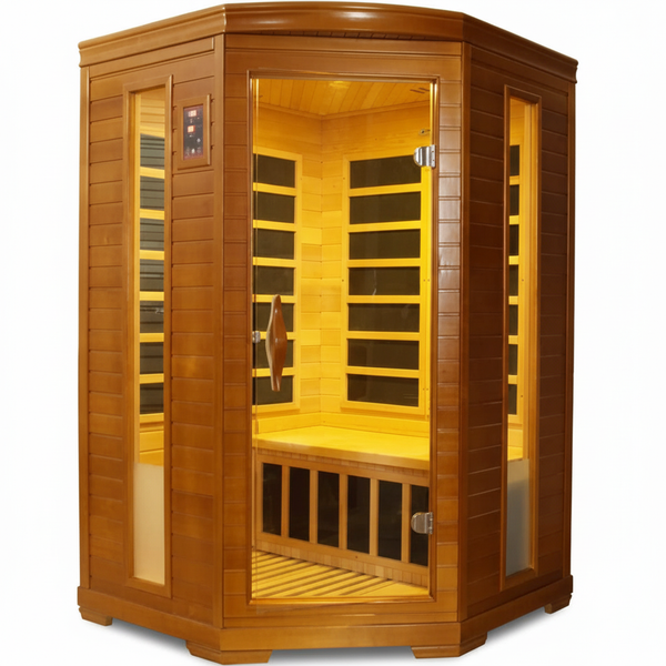 Dynamic Heming 2-person Corner Low EMF (Between 5-10MG) FAR Infrared Sauna (Canadian Hemlock)