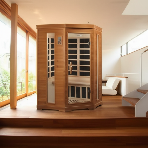 Dynamic Heming 2-person Corner Low EMF (Between 5-10MG) FAR Infrared Sauna (Canadian Hemlock)