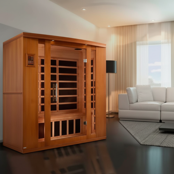 Dynamic Bellagio 3-person Low EMF (Between 5-10MG) FAR Infrared Sauna (Canadian Hemlock)