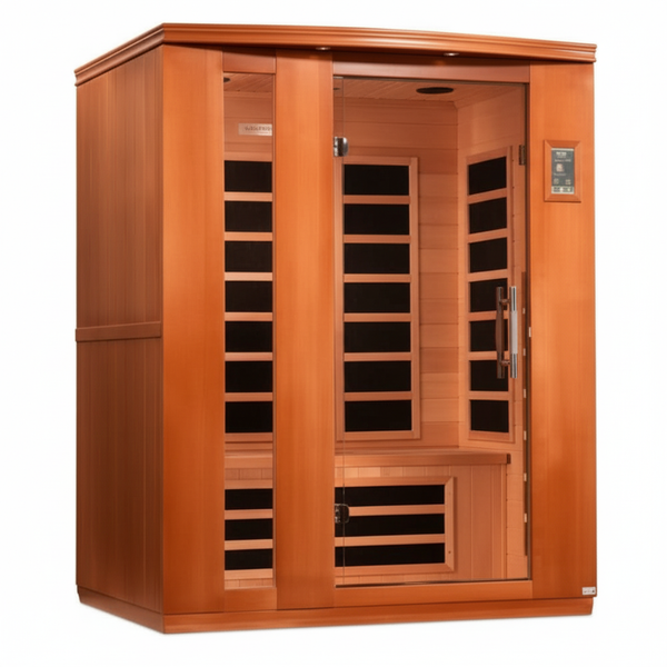 Dynamic Lugano 3-person Low EMF (Between 5-10MG) FAR Infrared Sauna (Canadian Hemlock)