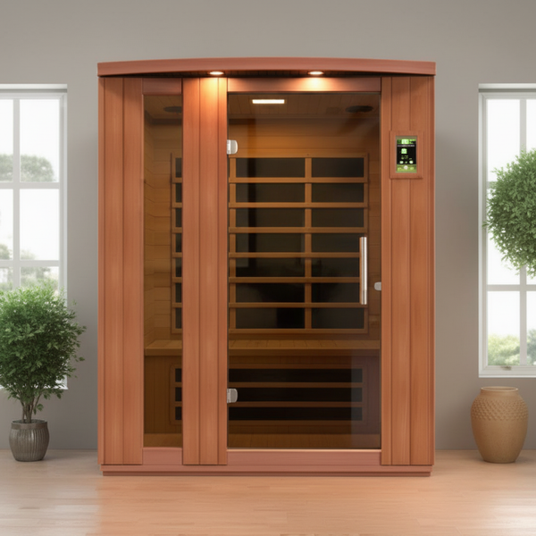 Dynamic Lugano 3-person Low EMF (Between 5-10MG) FAR Infrared Sauna (Canadian Hemlock)