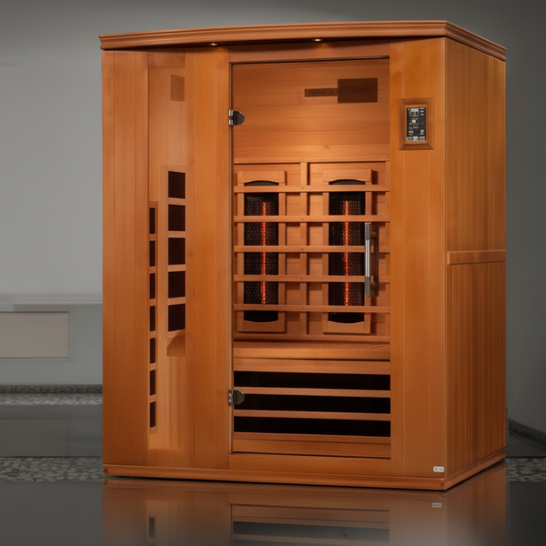 Dynamic Lugano 3-Person Full Spectrum Near Zero EMF (Under 3MG) FAR Infrared Sauna (Canadian Hemlock)