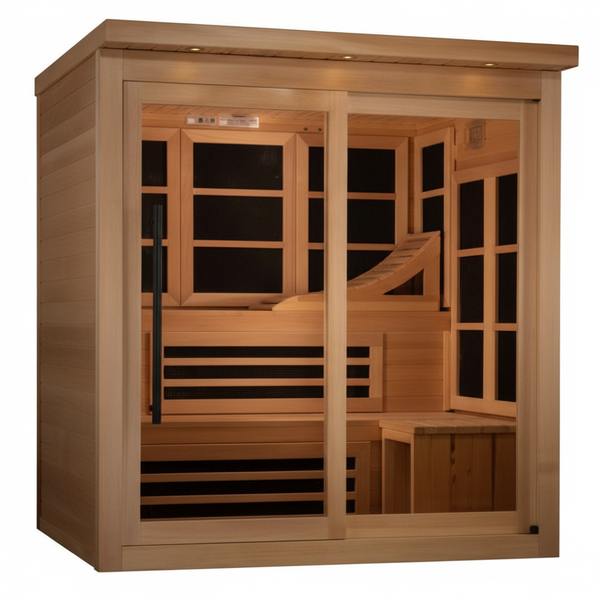 Golden Designs Monaco 6-person PureTech™ Near Zero EMF (Under 3MG) FAR Infrared Sauna (Canadian Hemlock)