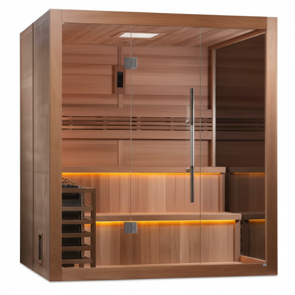 Golden Designs "Kuusamo Edition" 6 Person Indoor Traditional Sauna (GDI-7206-01) - Canadian Red Cedar Interior