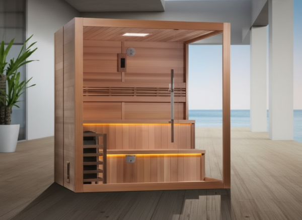 Golden Designs "Kuusamo Edition" 6 Person Indoor Traditional Sauna (GDI-7206-01) - Canadian Red Cedar Interior