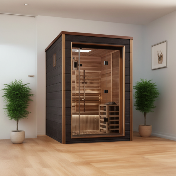 Golden Designs Narvik 2 Person Outdoor Traditional Sauna (GDI-8202-01) - Canadian Red Cedar Interior