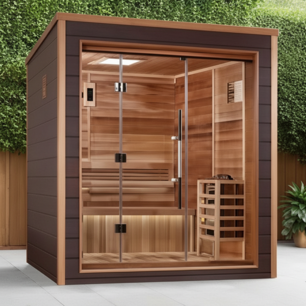 Golden Designs Drammen 3 Person Outdoor Traditional Sauna (GDI-8203-01) - Canadian Red Cedar Interior