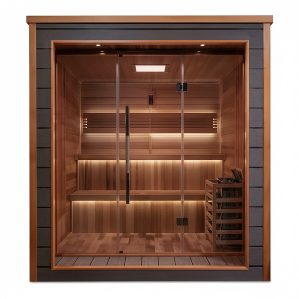Golden Designs Bergen 6 Person Outdoor Traditional Sauna (GDI-8206-01) - Canadian Red Cedar Interior