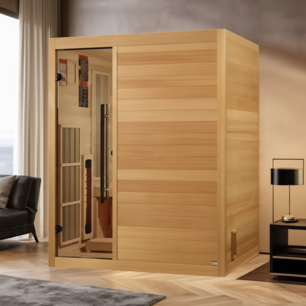 Golden Designs 2025 Soria 3 Per Hybrid Sauna (Indoor). Full Spectrum and Harvia Traditional Stove