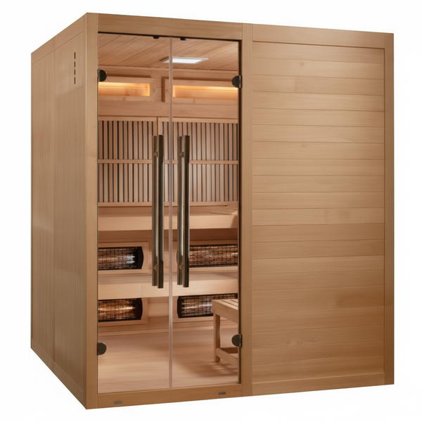 Golden Designs 2025 Toledo 6 Per Hybrid Sauna (Indoor). Full Spectrum and Harvia Traditional Stove