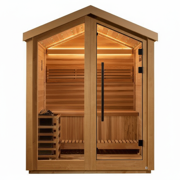 Golden Designs Savonlinna 3 Person Outdoor Traditional Sauna (GDI-8503-02) - Pacific Cedar