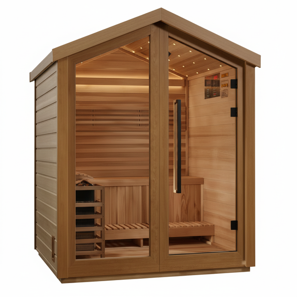 Golden Designs Savonlinna 6 Person Outdoor Traditional Sauna (GDI-8503-04) - Black