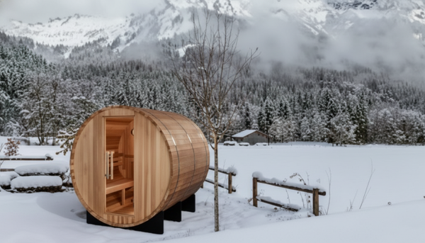 Golden Designs "Arosa" 4 Person Barrel Traditional Sauna -  Pacific Cedar