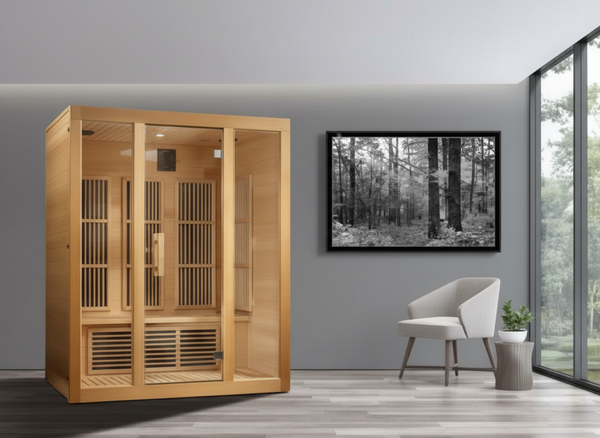 Maxxus Bellevue 3-Person Low EMF (Between 5-10MG) FAR Infrared Sauna (Canadian Hemlock)