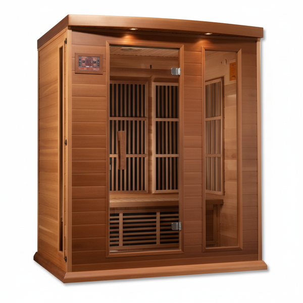 Maxxus 3-Person Low EMF (Between 5-10MG) FAR Infrared Sauna (Canadian Red Cedar)
