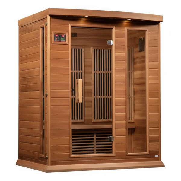 Maxxus 3-Person Near Zero EMF (Under 3MG) FAR Infrared Sauna (Canadian Red Cedar)