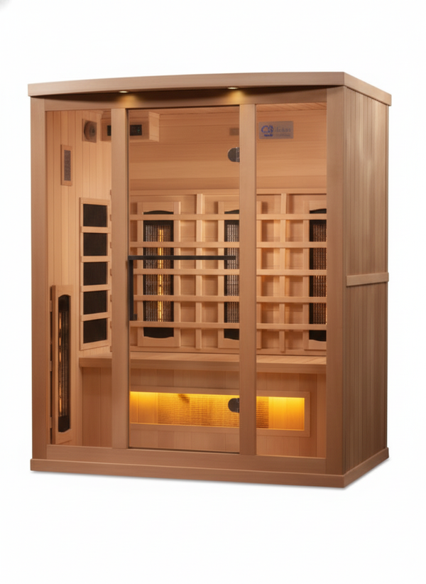 Maxxus 3-Person Near Zero EMF (Under 3MG) FAR Infrared Sauna (Canadian Hemlock)