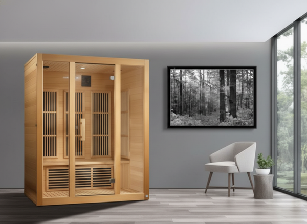Maxxus 3-Person Low EMF (Between 5-10 MG) FAR Infrared Sauna (Canadian Hemlock)