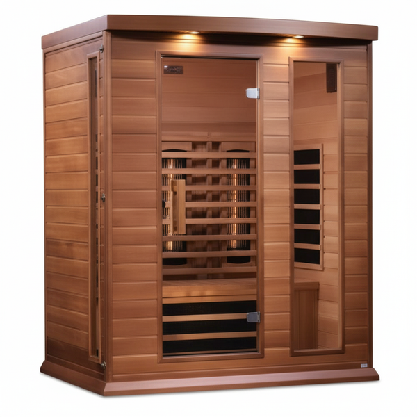 Maxxus 3-Person Full Spectrum Near Zero EMF (Under 3MG) FAR Infrared Sauna (Canadian Red Cedar)