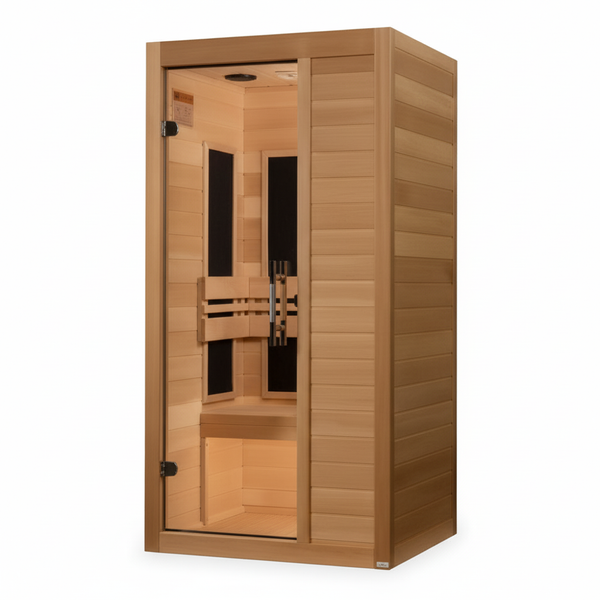 Maxxus S-Line Yoga 1-Person Low EMF (Between 5-10MG) FAR Infrared Sauna (Canadian Hemlock)