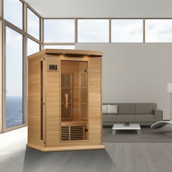 Maxxus S-Line Yoga 2-Person Full Spectrum Near Zero EMF (Under 3MG) FAR Infrared Sauna (Canadian Hemlock)