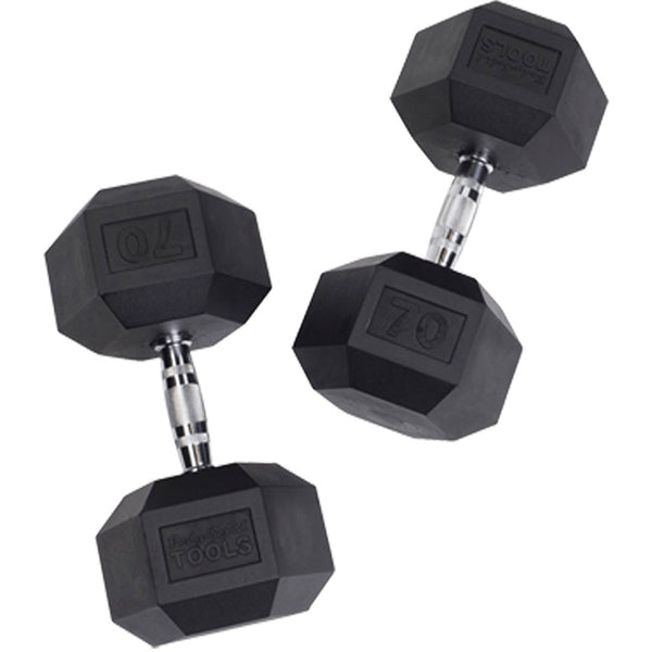 Body-Solid Rubber Hex Dumbbells