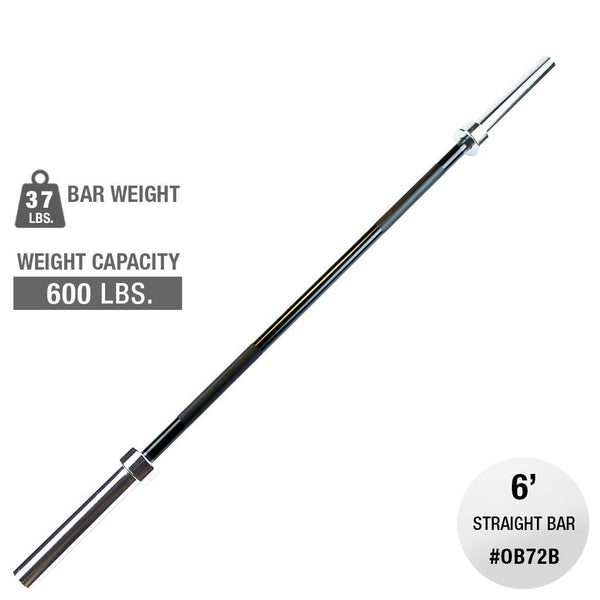 Oly Bar-6 feet. Black - 30mm grip -space between collars 46"