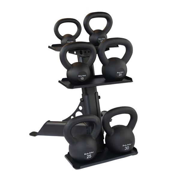 Cast Powder Coated Kettle Bell Set Singles 5-30, w GDKR50