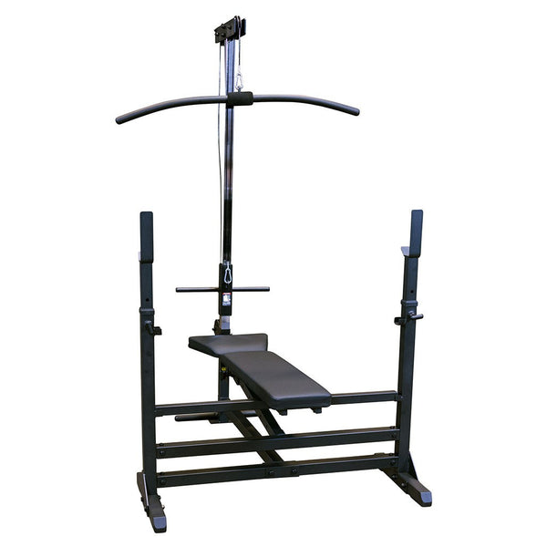 Lat Pull Down/Seated Row Attachment for Benches - BLACK