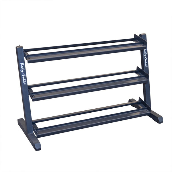 3 Tier Horizontal 48" Dumbell Rack - BLACK