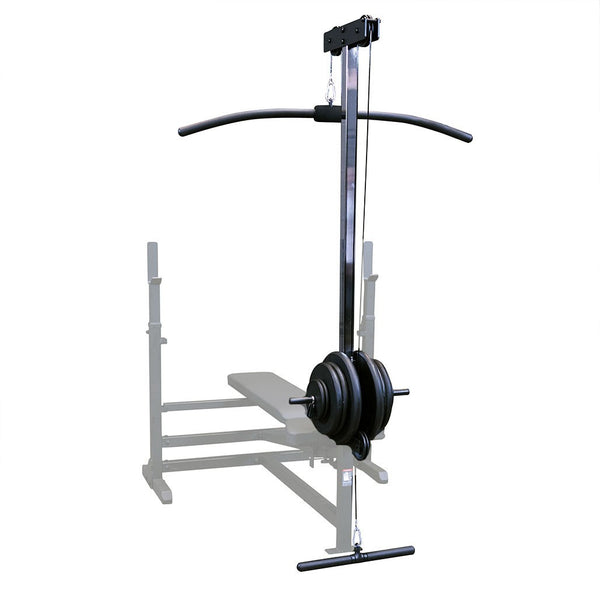 Lat Pull Down/Seated Row Attachment for Benches - BLACK