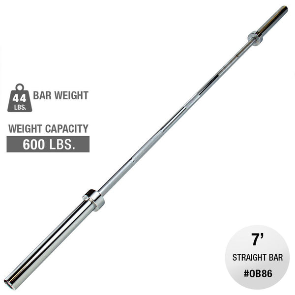Oly Bar-7 feet, Chrome - 30mm grip -space between collars 51.5"