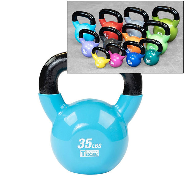 Vinyl Coated Kettlebell, 12lb dark green