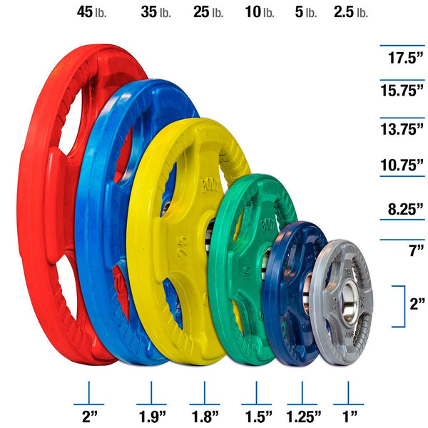 Color 500 LB Rubber Grip Oly Set, Chrome Bar